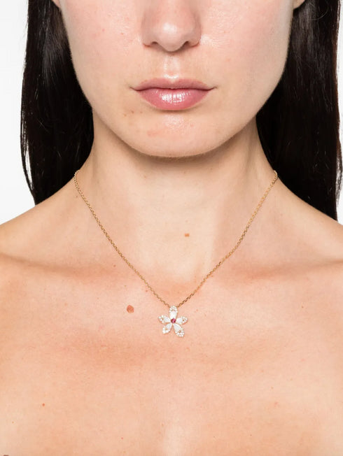 collar Tiaré en oro rosa de 18kt con diamantes